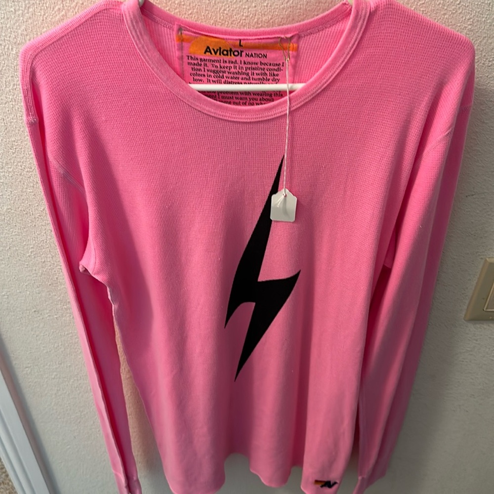 Aviator Nation size large pink thermal